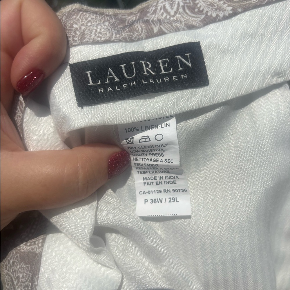 100% Linen! EUC Lauren Ralph Lauren Black Label Men’s Dress Pants 36x29 - Picture 3 of 3
